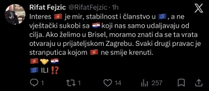 Reis Fejzić: Crna Gora mora čuvati stabilnost i evropski kurs, bez tenzija sa Hrvatskom