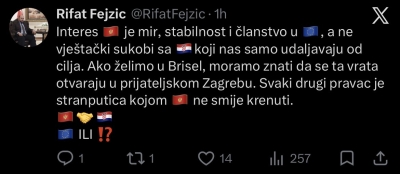 Reis Fejzić: Crna Gora mora čuvati stabilnost i evropski kurs, bez tenzija sa Hrvatskom